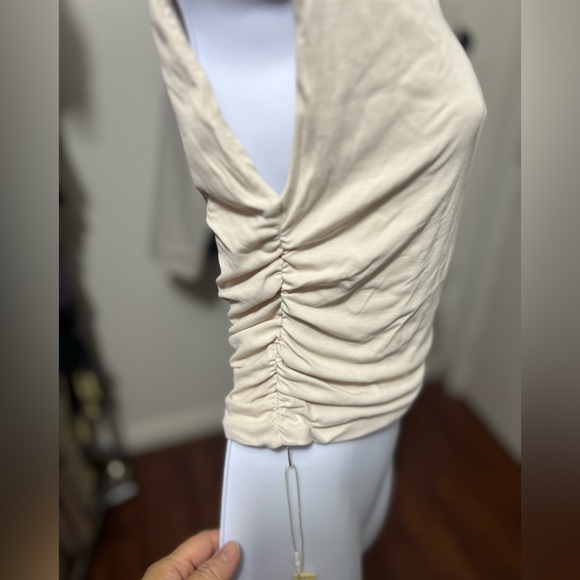 OGL Eco-SkinKiss® Workleisure Mock Neck Ruched Sides Tank Top - Picture 3 of 5